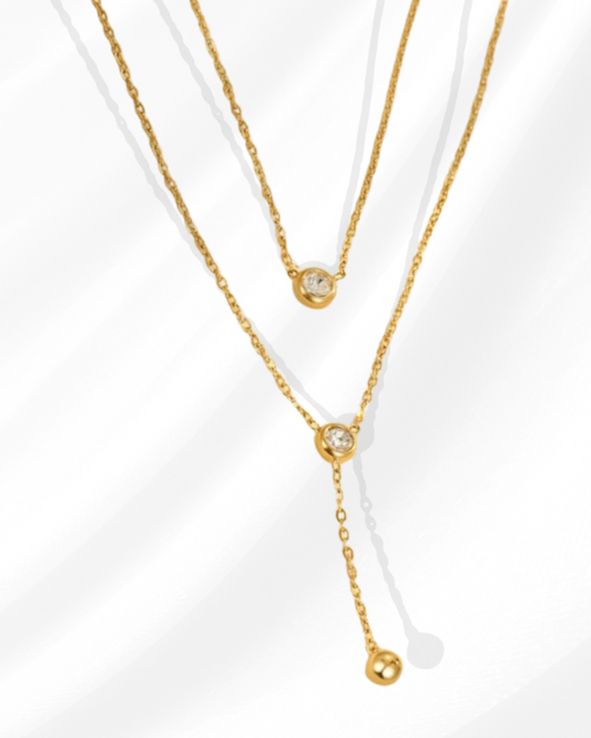 JG Double Stone Necklace